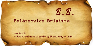 Balázsovics Brigitta névjegykártya